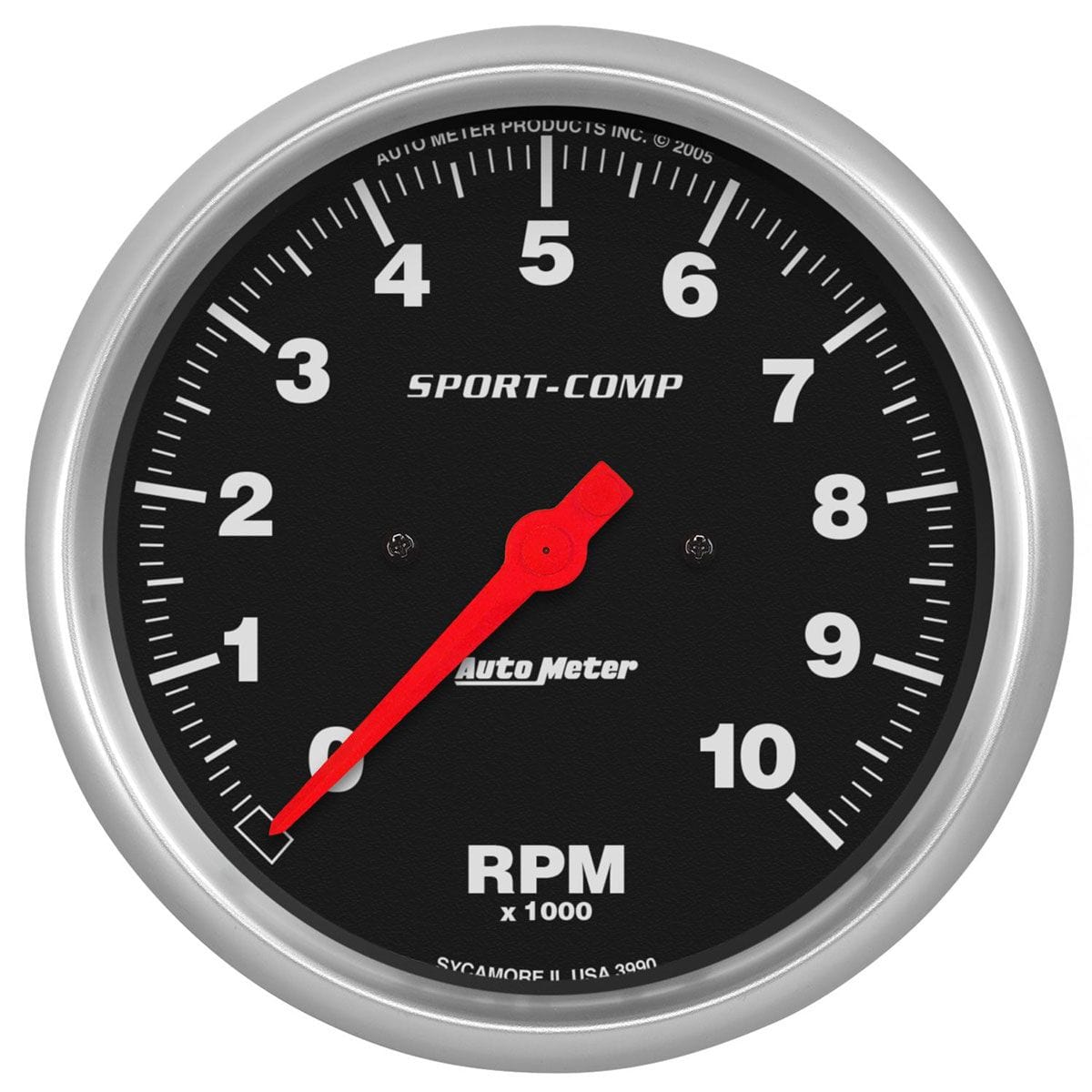 AUTOMETER 5", In-Dash, 0-10,000 rpm Auto Meter Sport-Comp Series Tachometer AU3990 SR