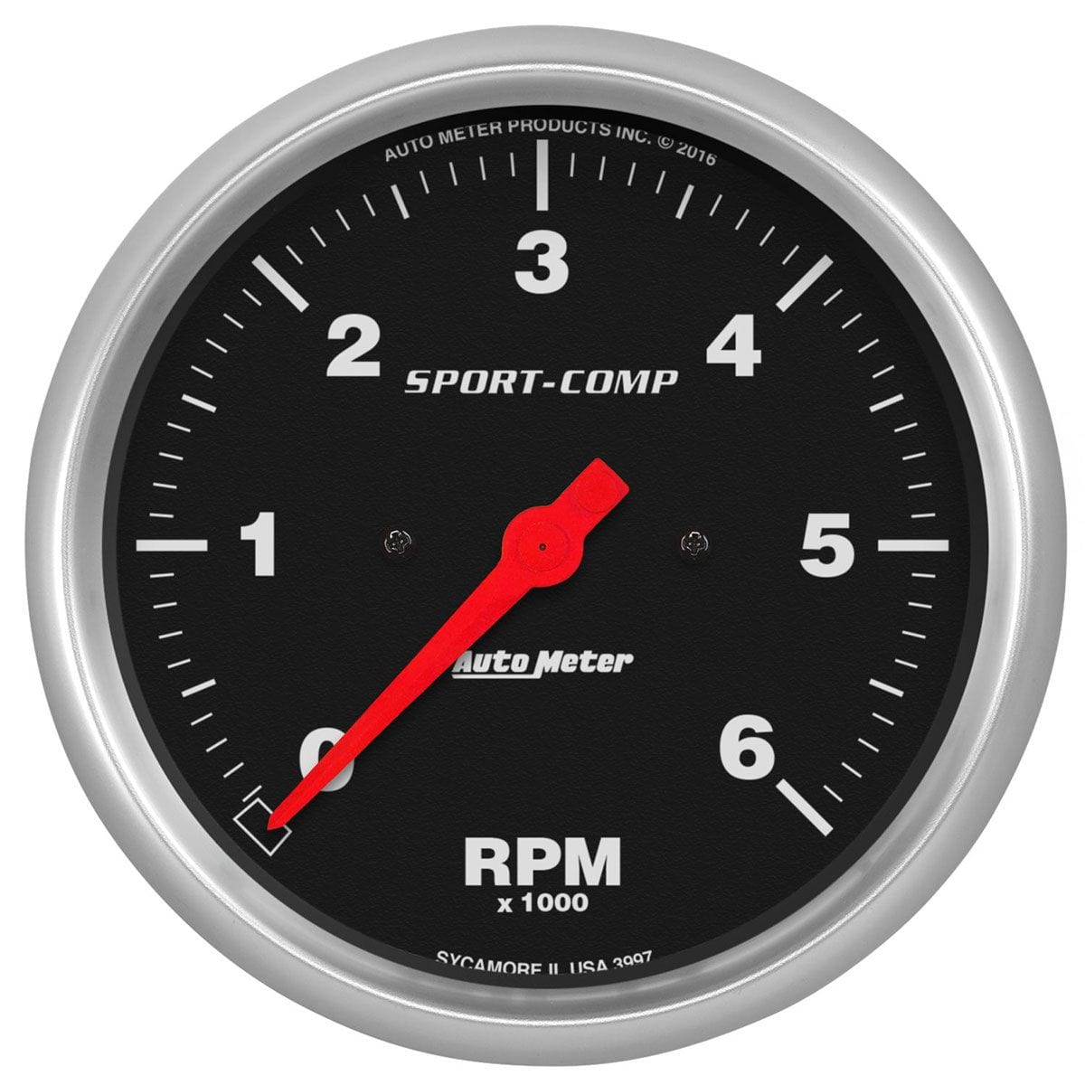 AUTOMETER 5", In-Dash, 0-6,000 rpm Auto Meter Sport-Comp Series Tachometer AU3997 SR
