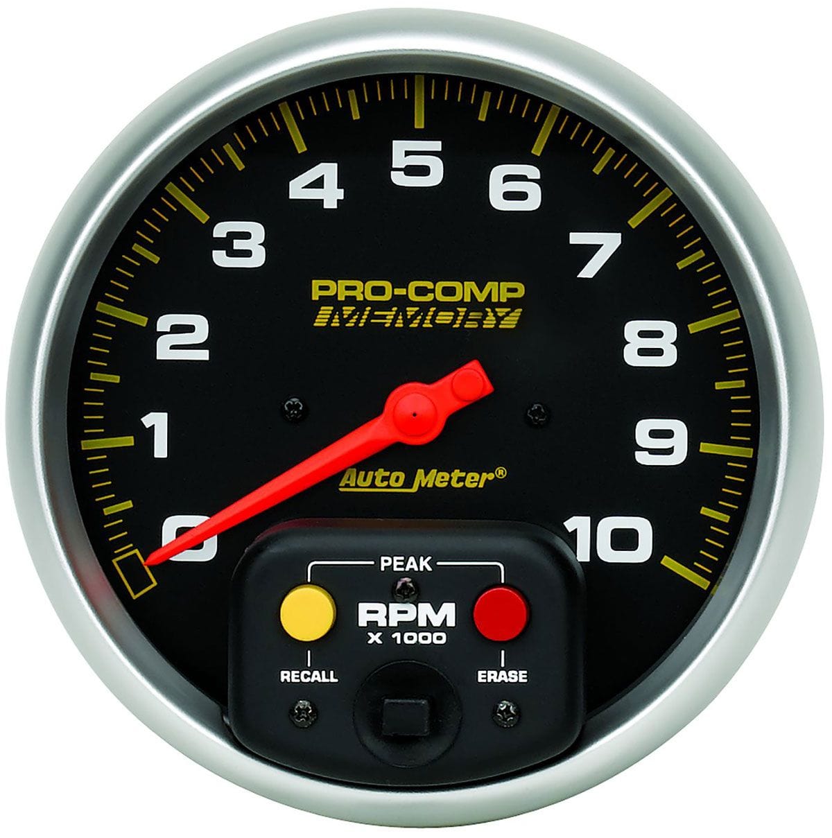 AUTOMETER 5", In-Dash, Electric, Peak RPM Memory, 0-10,000 rpm Auto Meter Pro-Comp Series Tachometer AU6801 SR