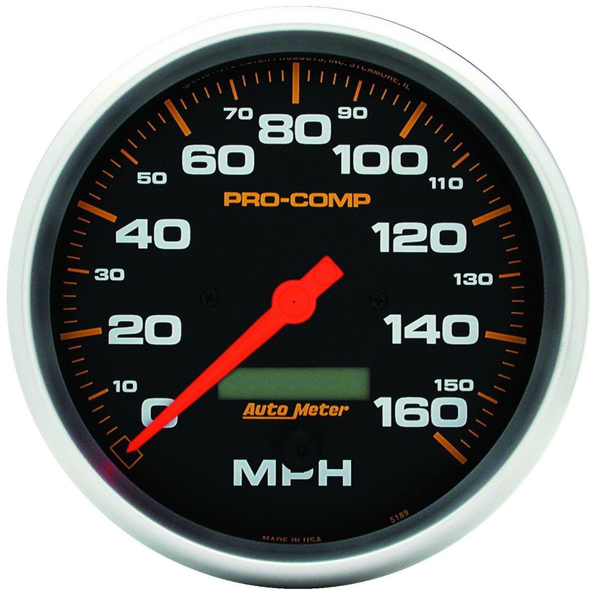 AUTOMETER 5", In-Dash, Electric, Programmable, 0-160 mph Auto Meter Pro-Comp Series Speedometer AU5189 SR