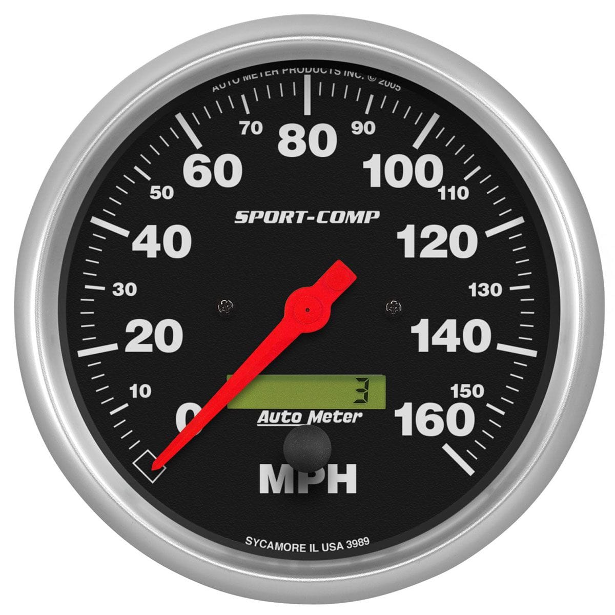 AUTOMETER 5", In-Dash, Electrical, Programmable, 0-160 mph Auto Meter Sport-Comp Series Speedometer AU3989 SR