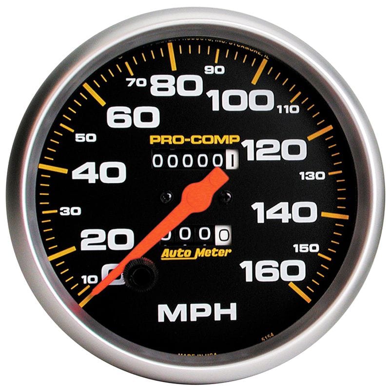 AUTOMETER 5", In-Dash, Mechanical, 0-160 mph Auto Meter Pro-Comp Series Speedometer AU5154 SR