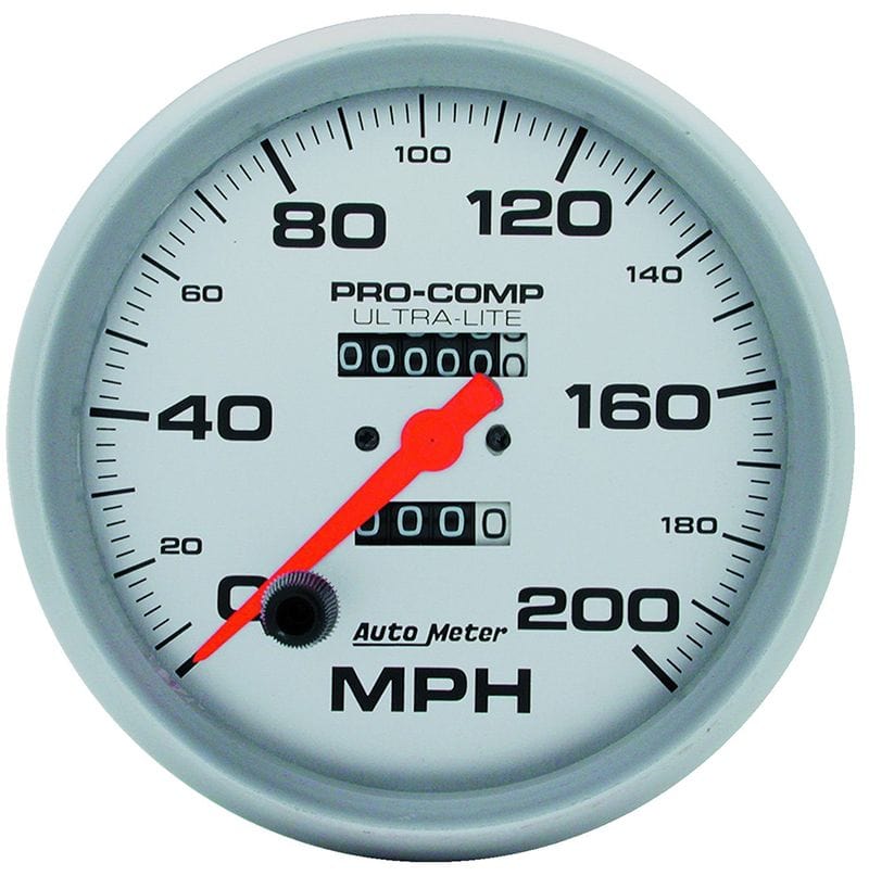 AUTOMETER 5", In-Dash, Mechanical, 0-200 mph Auto Meter Ultra-Lite Series Speedometer AU4496 SR