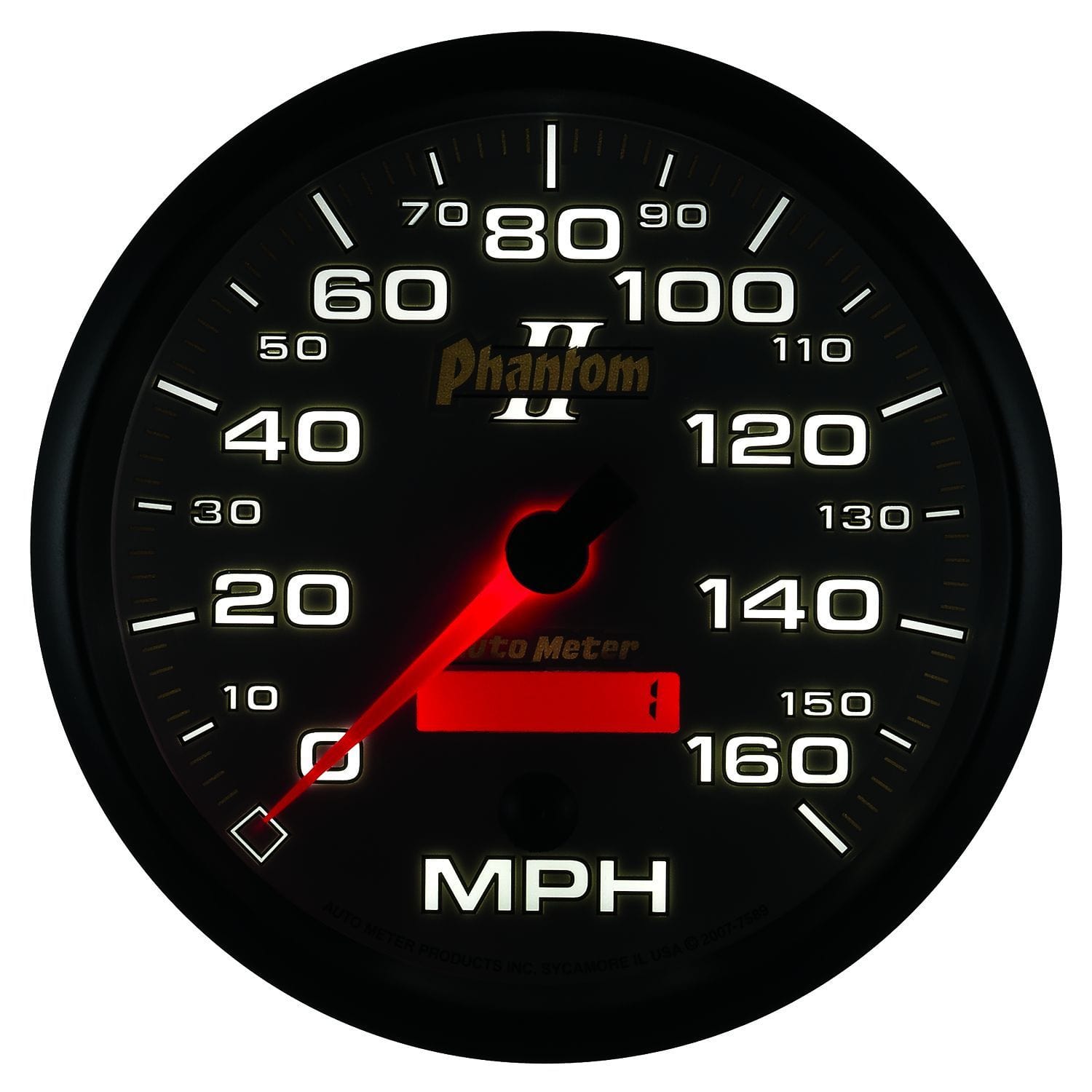AUTOMETER 5", In-Dash, Programmable, 0-160 mph Auto Meter Phantom II Series Speedometer AU7589 SR