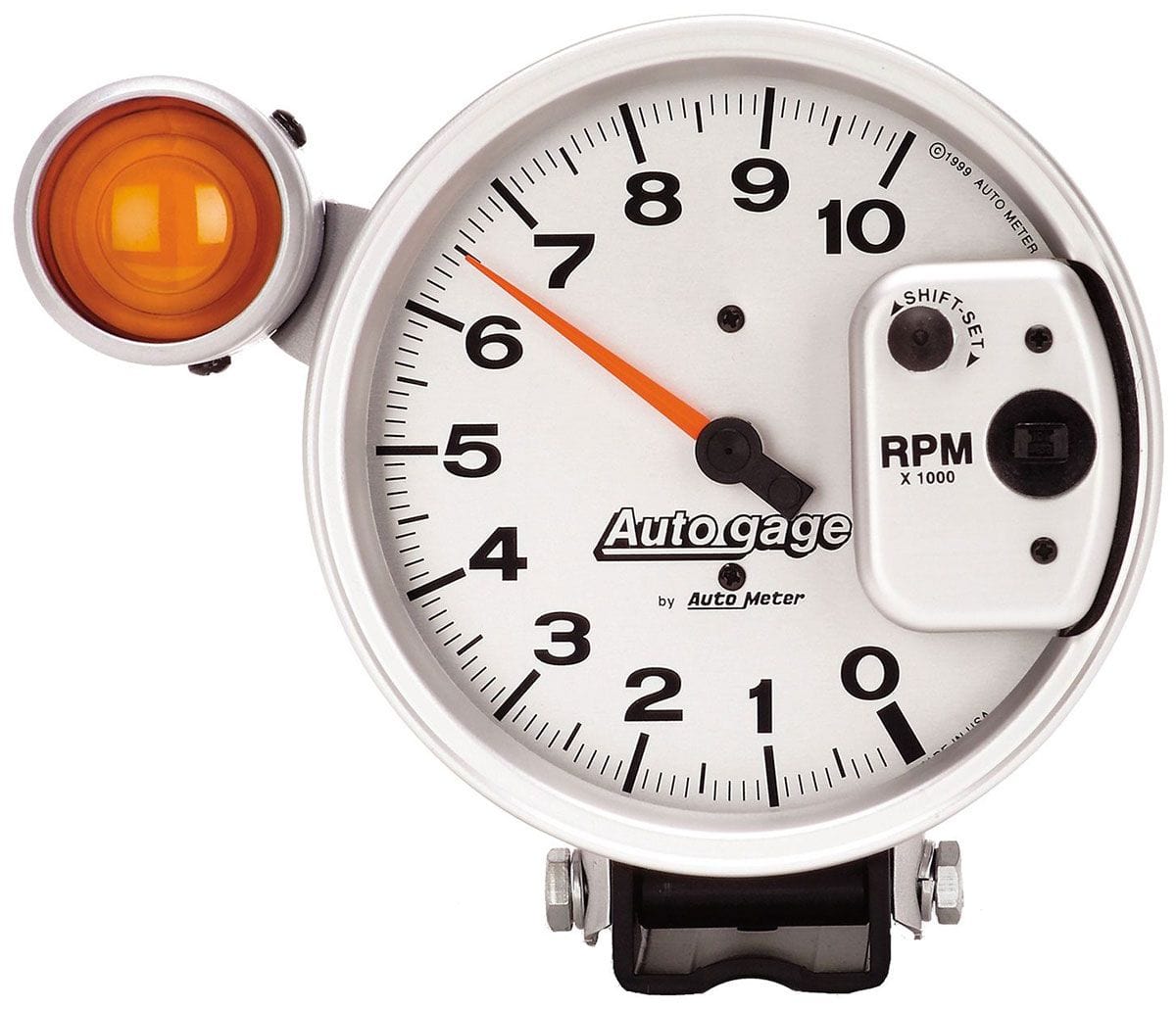 AUTOMETER 5", Pedestal Mount, Silver, 0-10,000 rpm Auto Meter Auto gage Shift-Lite Tachometer AU233911 SR