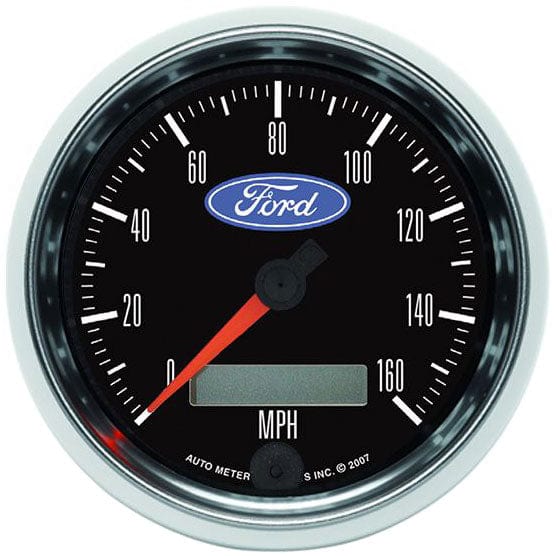 AUTOMETER Auto Meter Ford Logo Series 3-3/8" 160 mph Electric Speedometer, Chrome Bezel AU880824 SR