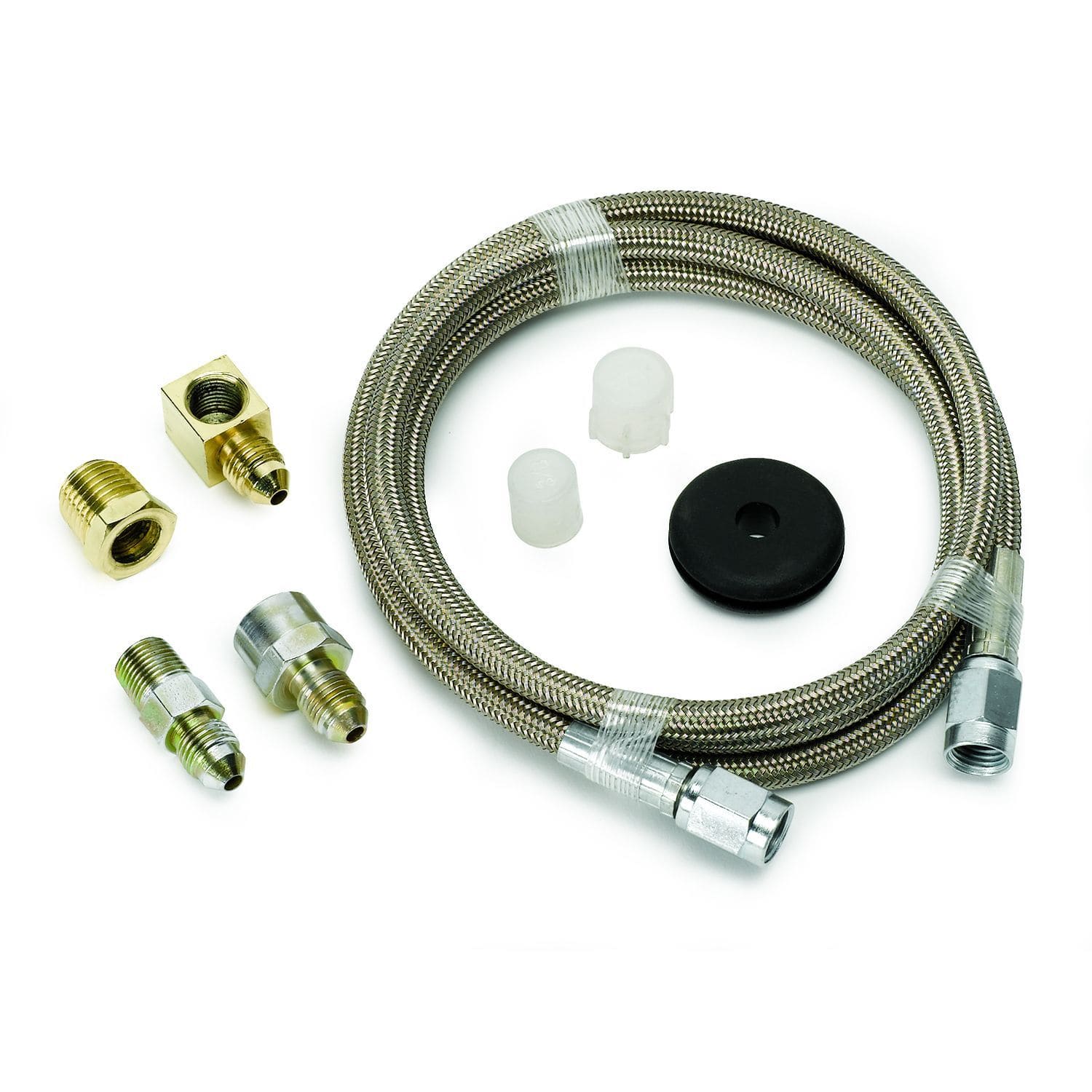 AUTOMETER Braided Stainless Steel, -3 AN Diameter (3/16" ID), 4ft. Long with Fi Auto Meter Tubing and Line Kit AU3235 SR