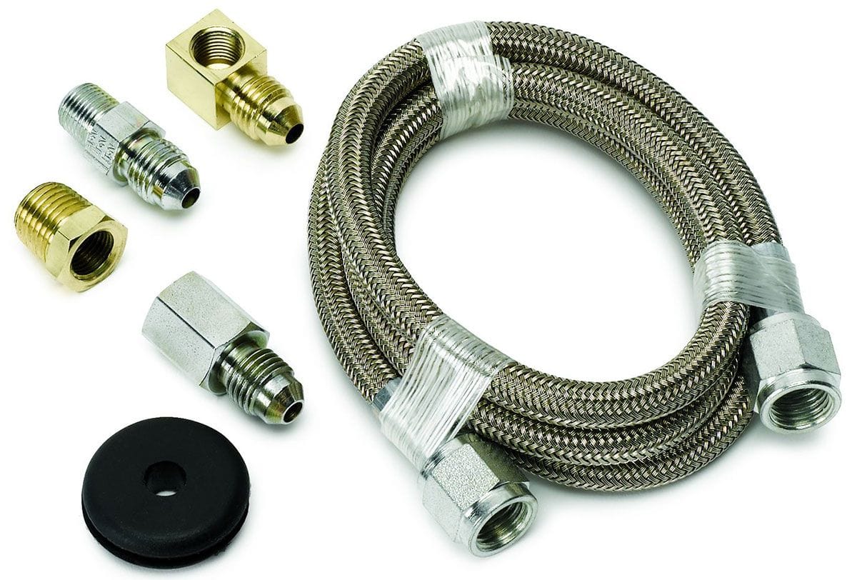 AUTOMETER Braided Stainless Steel, -4 AN Diameter (3/16" ID), 3ft. Long with Fi Auto Meter Tubing and Line Kit AU3227 SR