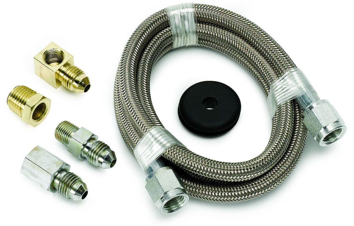 AUTOMETER Braided Stainless Steel, -4 AN Diameter (3/16" ID), 4ft. Long with Fi Auto Meter Tubing and Line Kit AU3229 SR