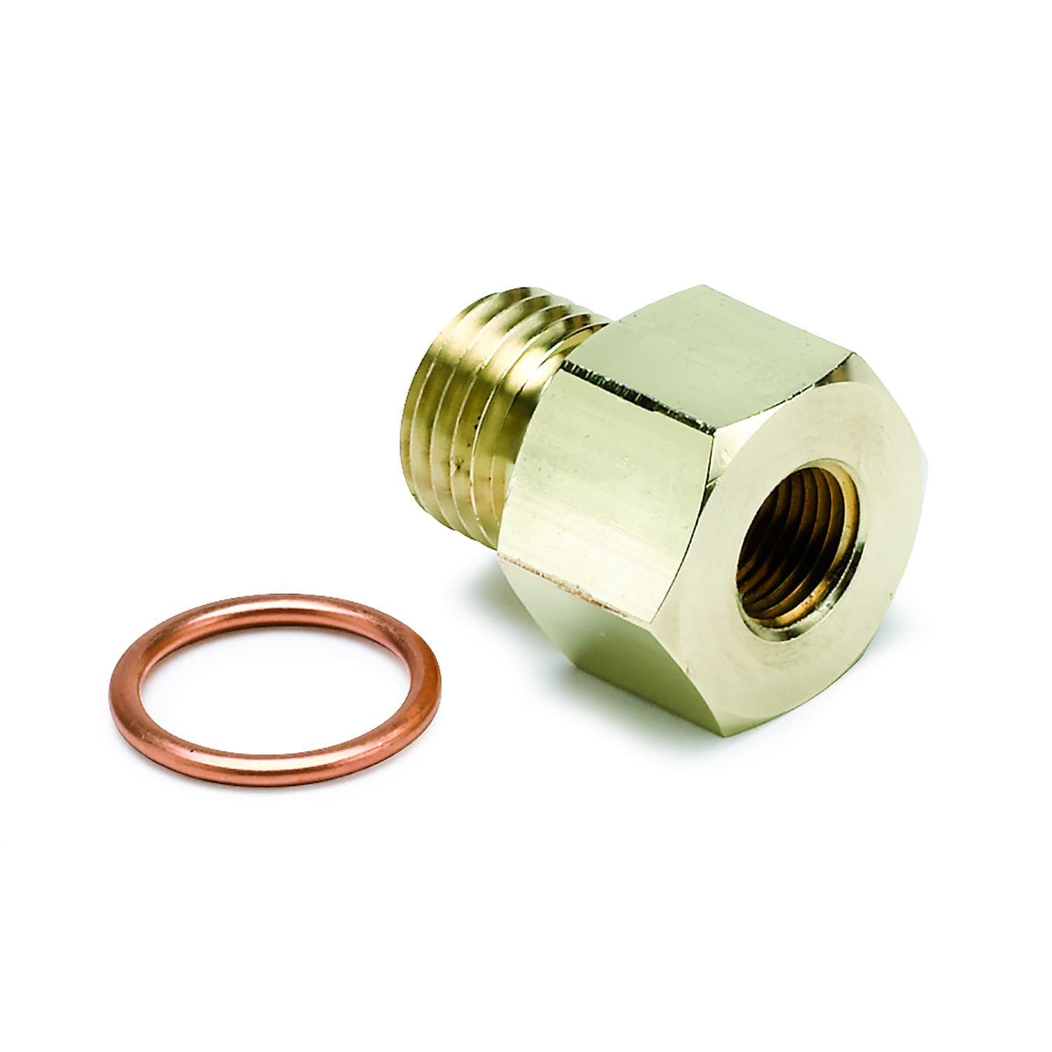 AUTOMETER Brass female 1/8" NPT fitting to M14x1.5 male thread. Auto Meter Oil Pressure Metric Adapter AU2267 SR