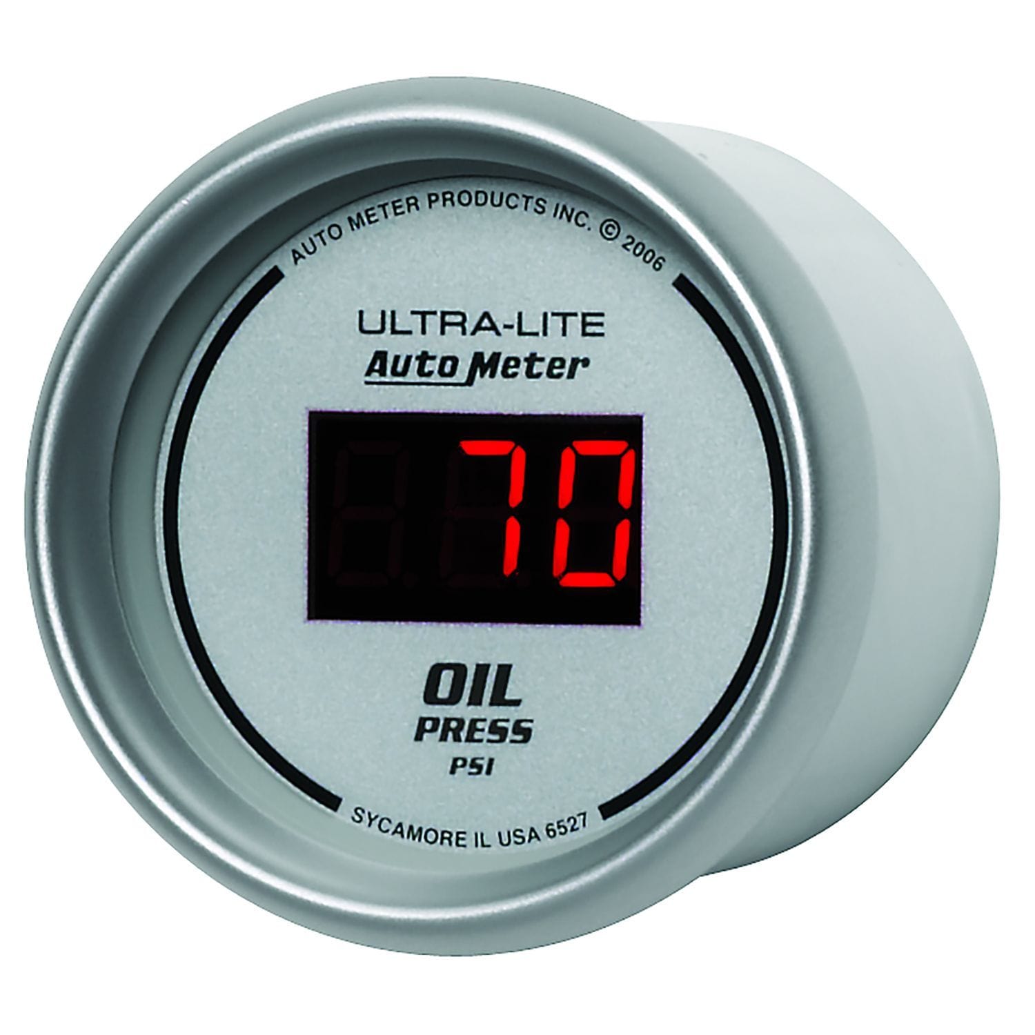 AUTOMETER Digital, In-dash, 2-1/16", 0-100 psi Auto Meter Ultra-Lite Digital Series Oil Pressure Gauge AU6527 SR