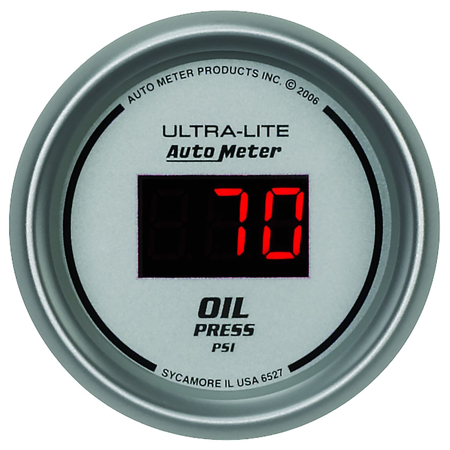 AUTOMETER Digital, In-dash, 2-1/16", 0-100 psi Auto Meter Ultra-Lite Digital Series Oil Pressure Gauge AU6527 SR