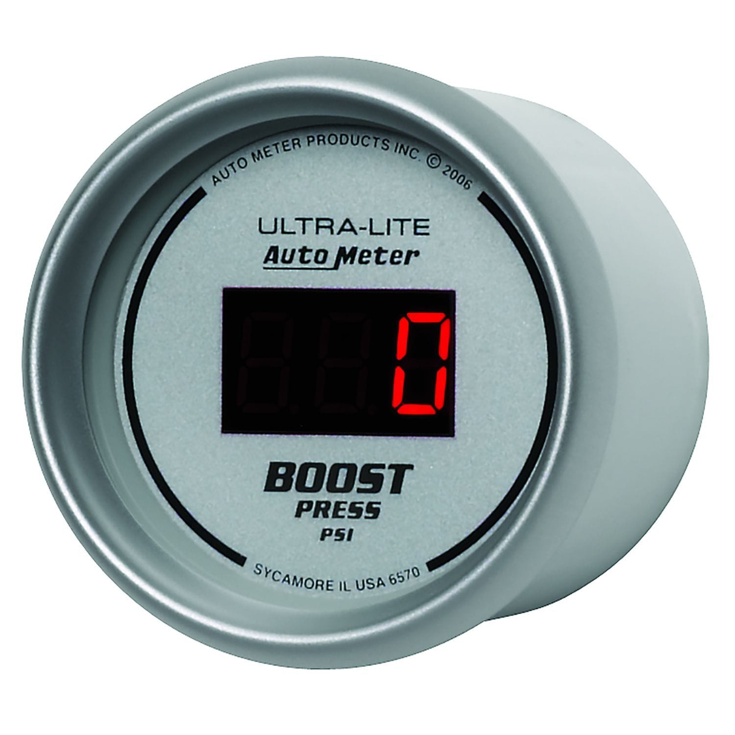 AUTOMETER Digital, In-dash, 2-1/16", 5 - 60 psi Auto Meter Ultra-Lite Digital Series Boost Gauge AU6570 SR
