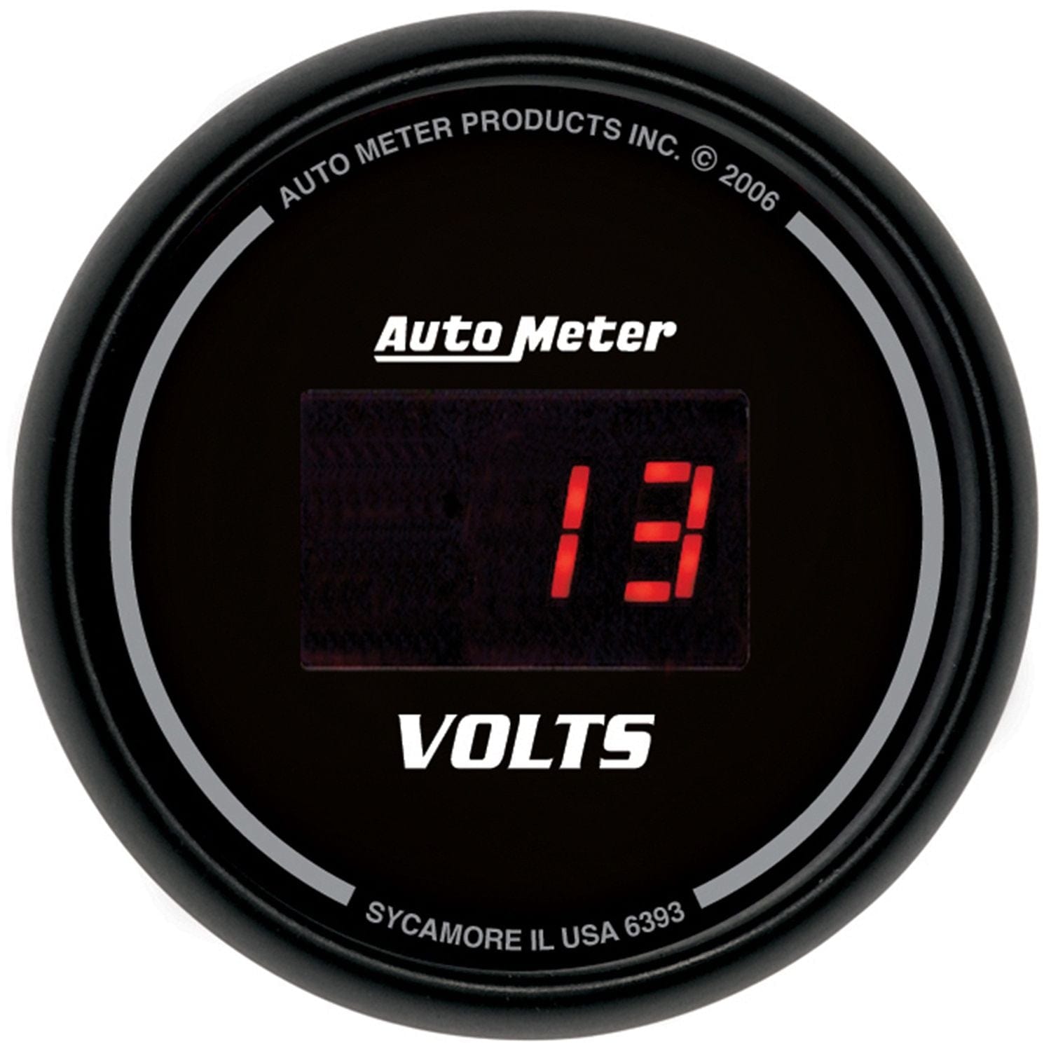 AUTOMETER Digital, In-dash, 2-1/16", 8-18 Volts Auto Meter Sport-Comp Digital Series Voltmeter Gauge AU6393 SR