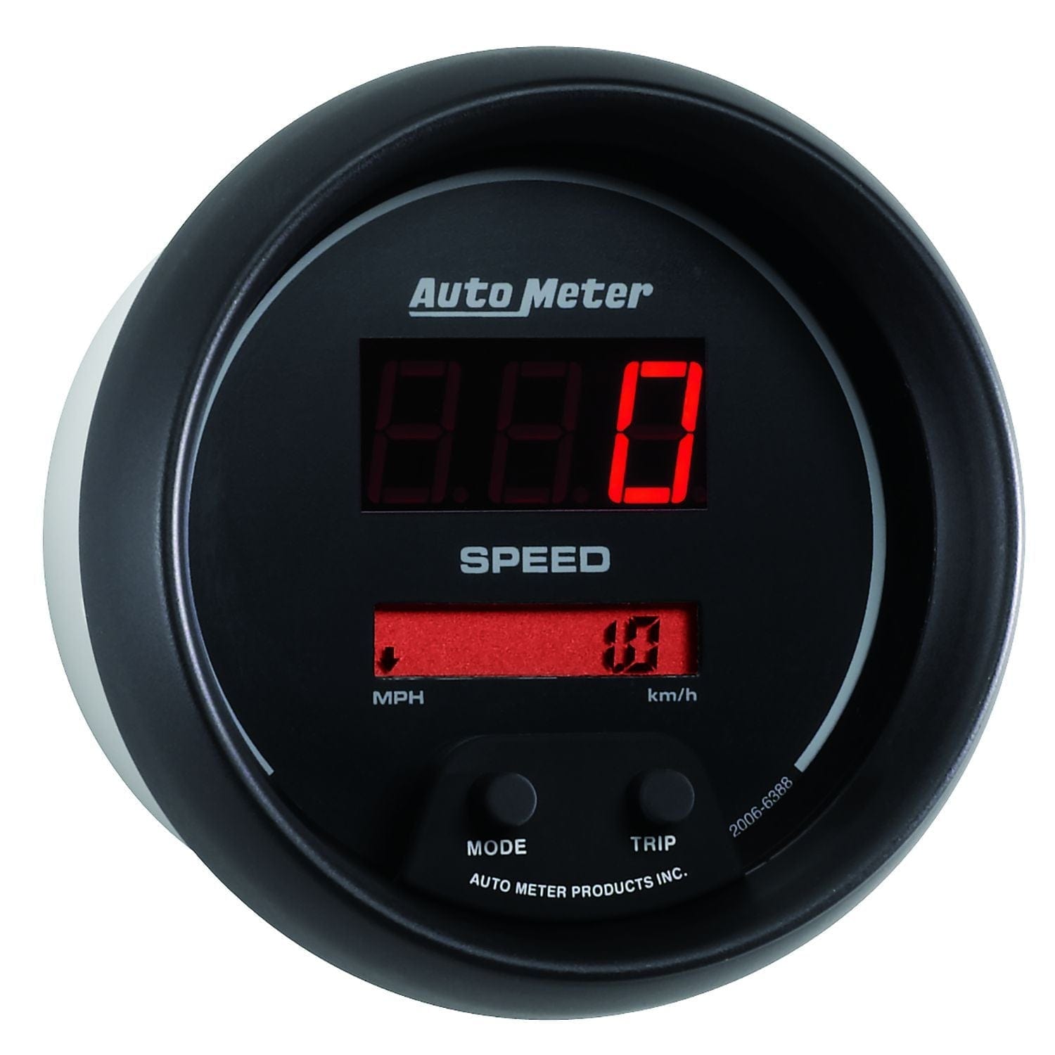 AUTOMETER Digital, Programmable, In-dash, 3-3/8", 160 MPH or 260 km/h Auto Meter Sport-Comp Digital Series Speedometer AU6388 SR