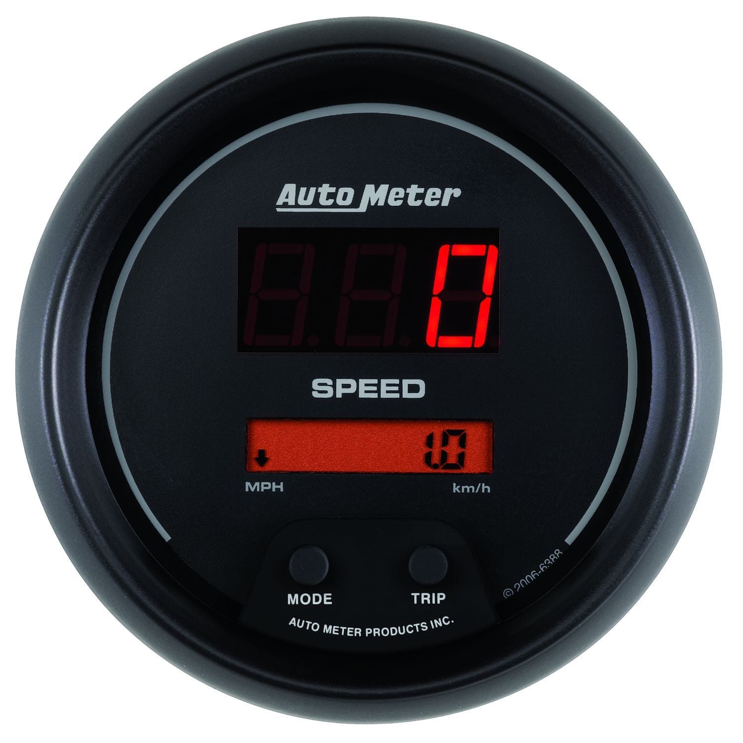 AUTOMETER Digital, Programmable, In-dash, 3-3/8", 160 MPH or 260 km/h Auto Meter Sport-Comp Digital Series Speedometer AU6388 SR