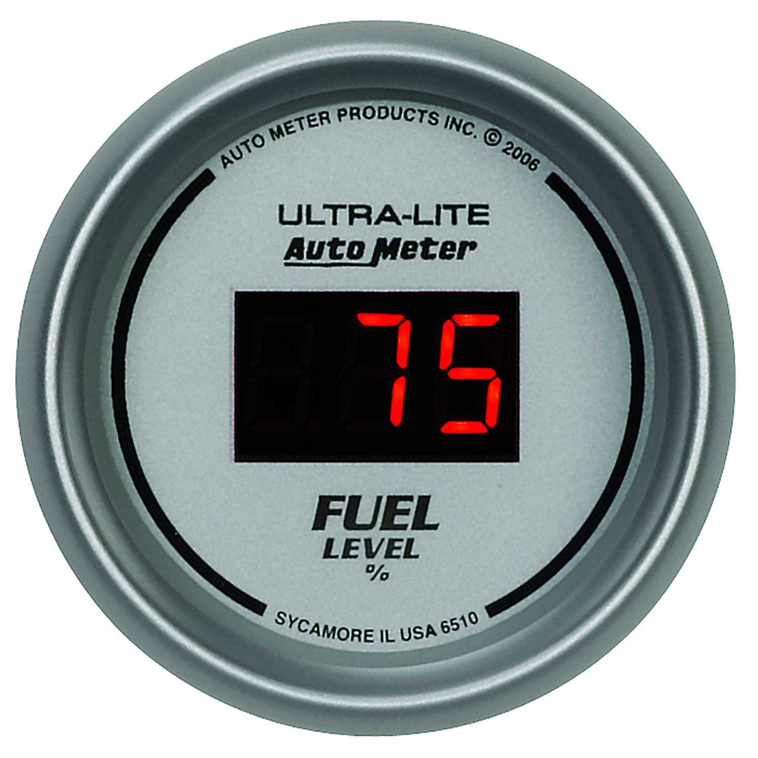 AUTOMETER In-dash, 2-1/16", Programmable, 0-280 ohm, Adjustable Scale w/ 7 pre- Auto Meter Ultra-Lite Digital Series Fuel Level Gauge AU6510 SR