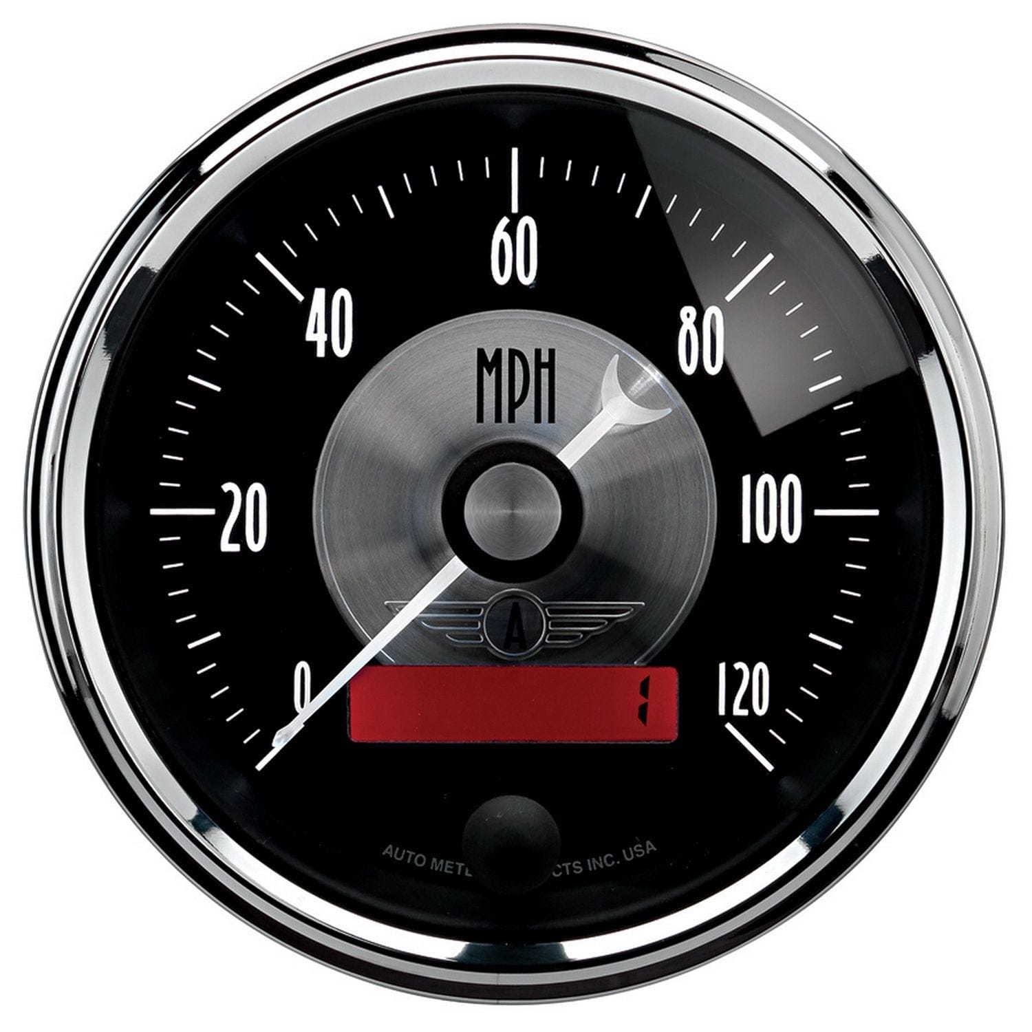 AUTOMETER with Wheel Odometer Auto Meter Black Diamond Series 3-3/8" 120 mph Electronic Speedometer AU2086 SR