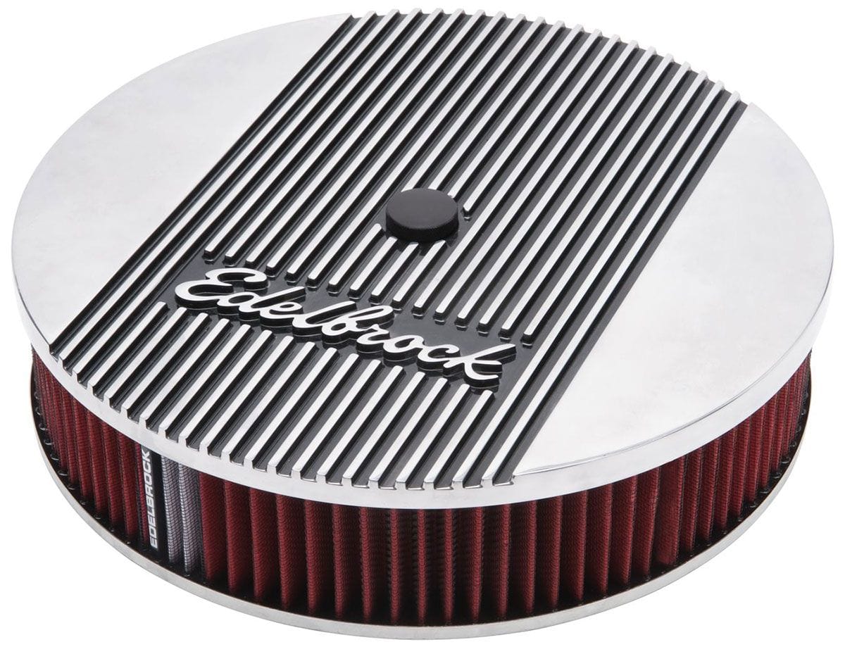 EDELBROCK 14" x 3" With 5/8" Drop Base Edelbrock Elite 2 Series Round Air Cleaner - Polished ED4266 SR