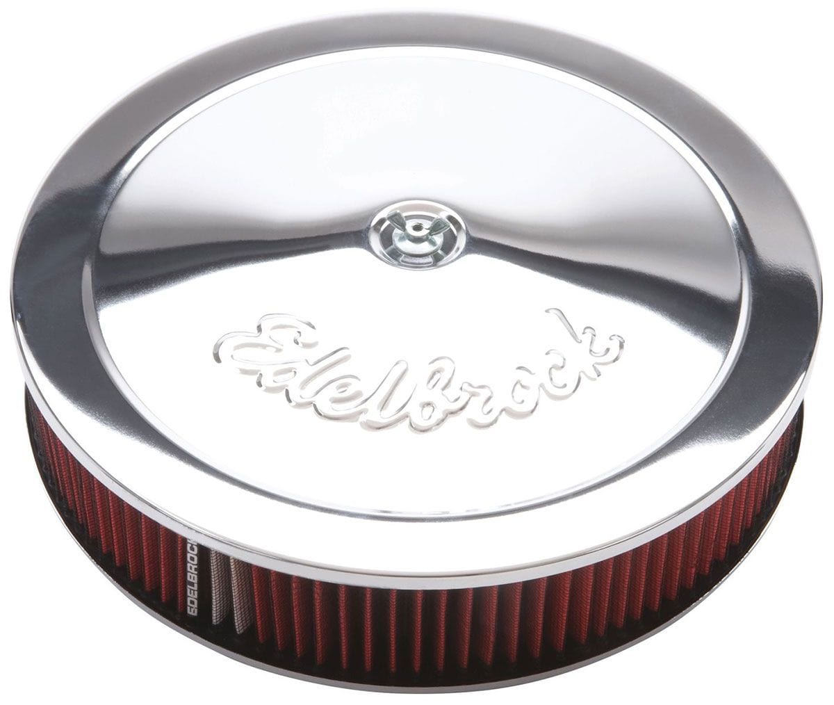 EDELBROCK 14" x 3" With 5/8" Drop Base Edelbrock Pro-Flo Chrome Round Air Cleaner ED1224 SR