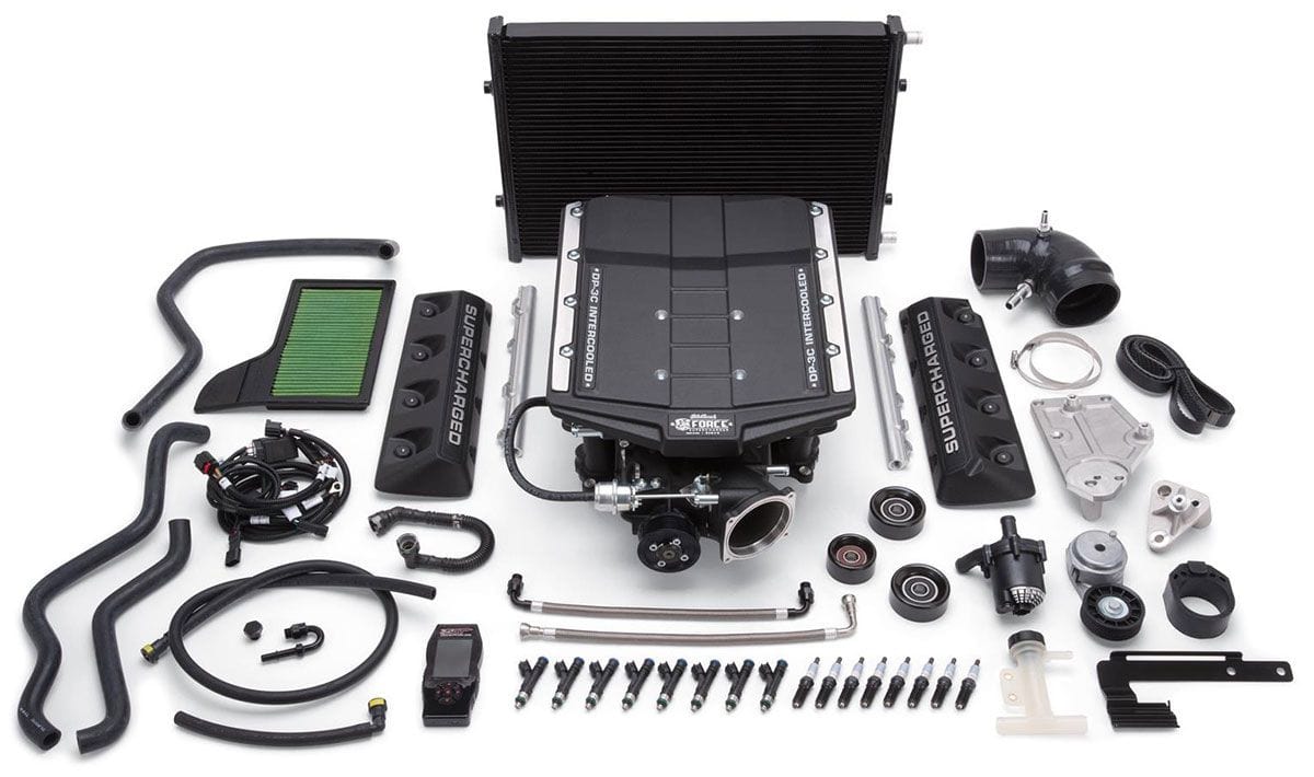 EDELBROCK 2015-17 Ford Mustang 5.0L V8 Edelbrock E-Force Supercharger Kit, Stage 1 Street Systems 690 HP ED1586 SR