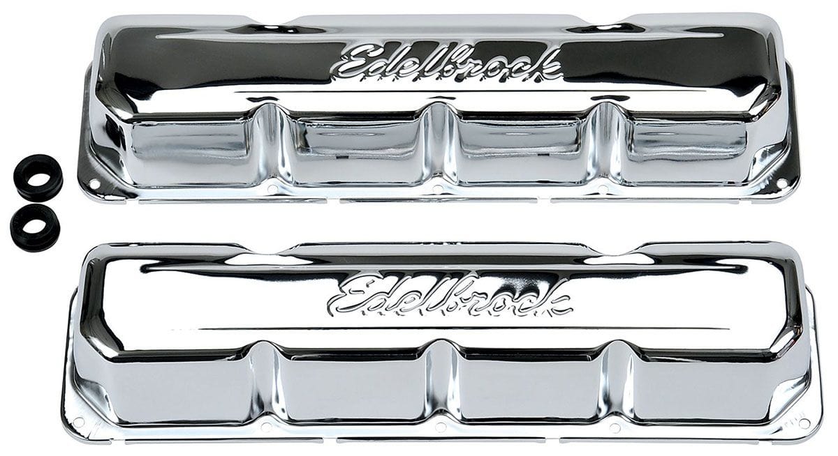 EDELBROCK AMC 290-304-343-360-390-401 V8 '67-91 (no baffle), 3" overall height Edelbrock Signature Series Chrome Valve Covers ED4431 SR