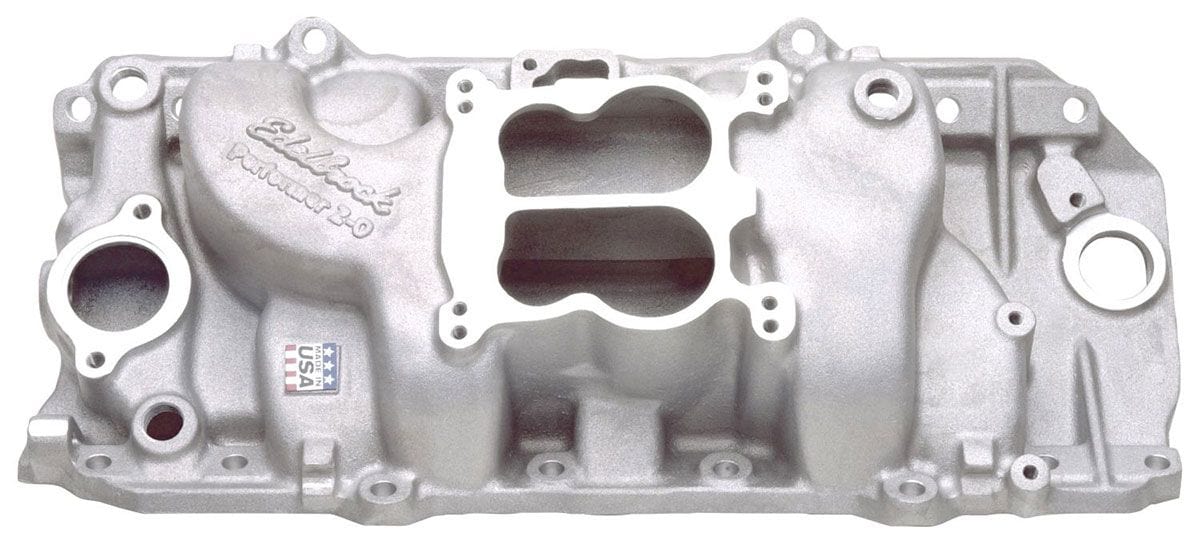 EDELBROCK BB Chevy 396-502, Idle - 5500 rpm, Dual Plane, non-EGR Edelbrock Performer 2-O Intake Manifold ED2161 SR