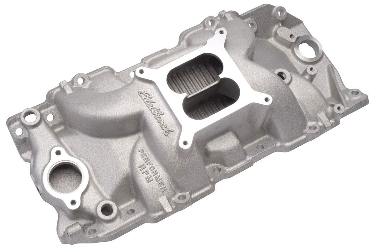 EDELBROCK Big Block Chevy 396-502 rectangular port, 1500 to 6500 rpm Edelbrock Performer RPM Intake Manifold ED7163 SR