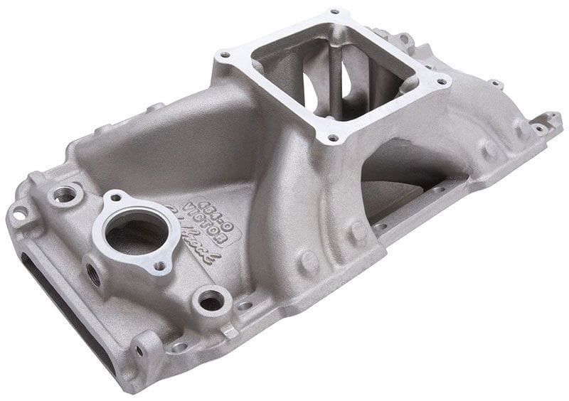 EDELBROCK Big Block Chevy oval port heads, 3500-7500 rpm Edelbrock Victor 454-O Intake Manifold ED2909 SR