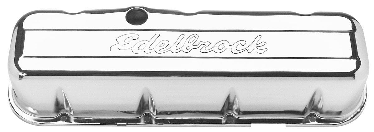 EDELBROCK Chevrolet 396-454 V8 '65 & later (tall), 3.8" overall height Edelbrock Signature Series Chrome Valve Covers ED4680 SR