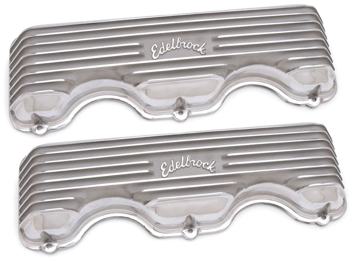 EDELBROCK Chevy 348/409 W-series, 3-13/16" overall ht. Edelbrock Classic Aluminium Series Valve Covers - Polished Finish ED4140 SR