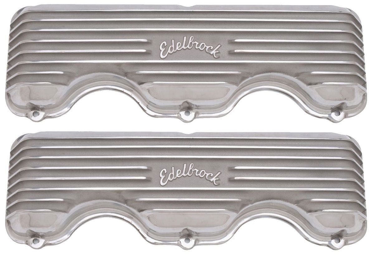 EDELBROCK Chevy 348/409 W-series, 3-13/16" overall ht. Edelbrock Classic Aluminium Series Valve Covers - Polished Finish ED4140 SR