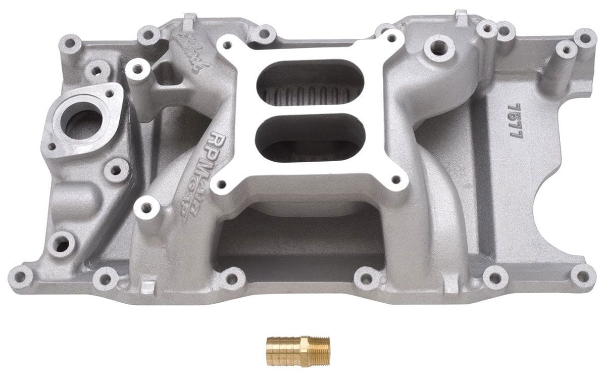 EDELBROCK Chrysler 318 & 360 1992- on, Dual Plane, 1500-6500 rpm Edelbrock Performer RPM Air-Gap Intake Manifold ED7577 SR