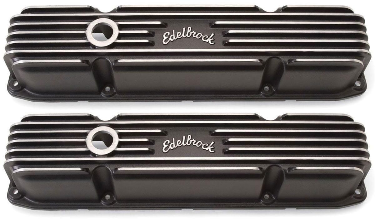 EDELBROCK Chrysler Big Block 383-440, 4" overall ht. Edelbrock Classic Aluminium Series Valve Covers - Black Finish ED41923 SR