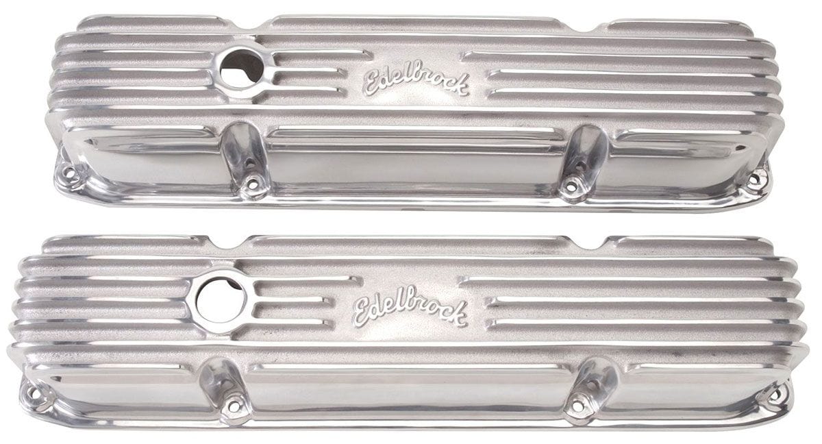 EDELBROCK Chrysler Big Block 383-440, 4" overall ht. Edelbrock Classic Aluminium Series Valve Covers - Polished Finish ED4192 SR