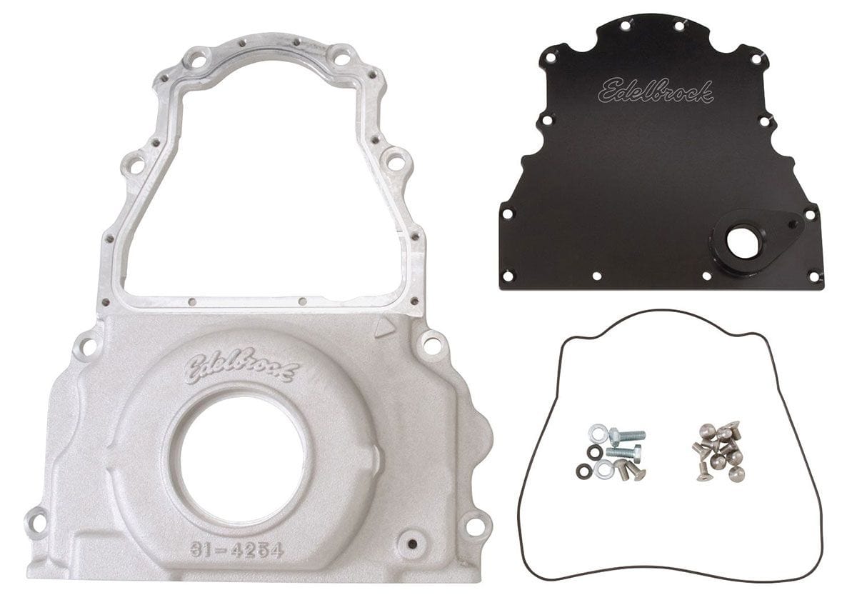 EDELBROCK Edelbrock Two-Piece Aluminium Timing Cover SR