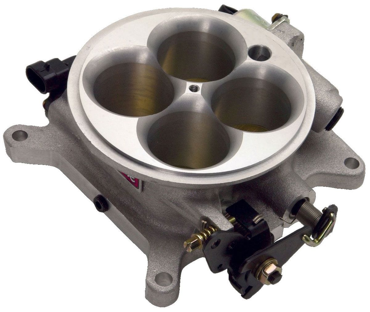EDELBROCK For Square-Bore Carb Mount Flange, 1.75" throttle bores, 1000 cfm, Edelbrock Universal 4-Barrel Throttle Body with Delphi/GM IAC - Standard Finish ED3878 SR