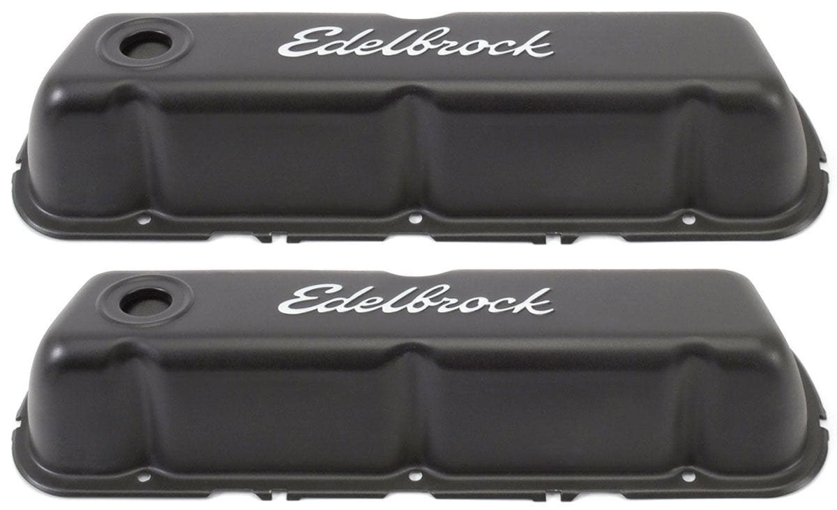EDELBROCK Ford 260-289-302 W (not Boss) and 351W, 3.7" overall height Edelbrock Signature Series Black Valve Covers ED4603 SR