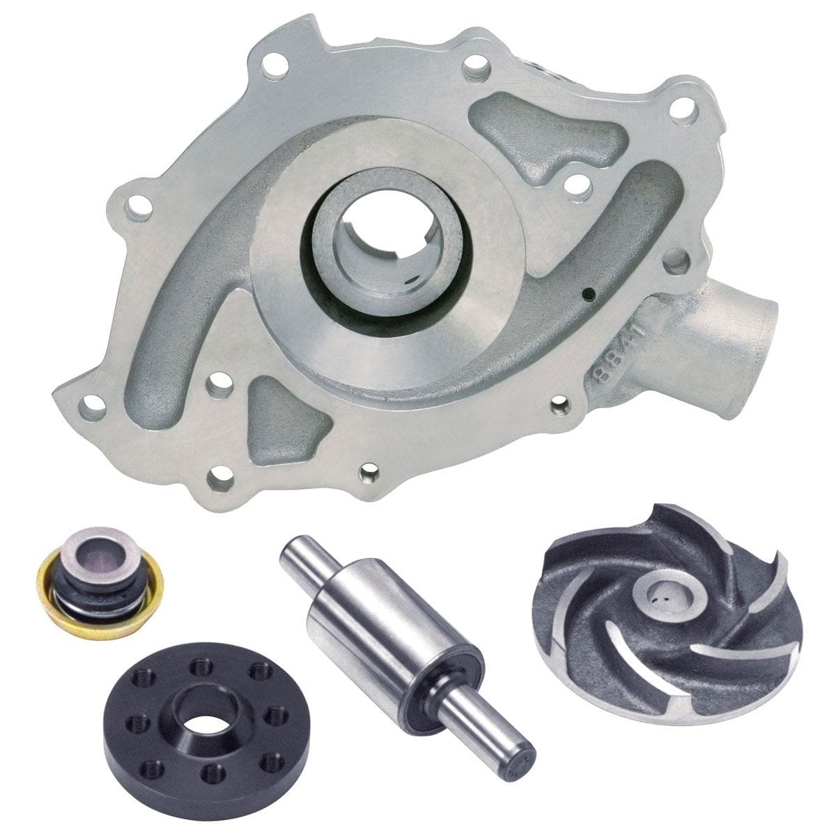 EDELBROCK Ford 289-302-351W, Right Hand Inlet with back plate, 5/8" pilot shaft Edelbrock Victor Series Aluminium Water Pump ED8841 SR