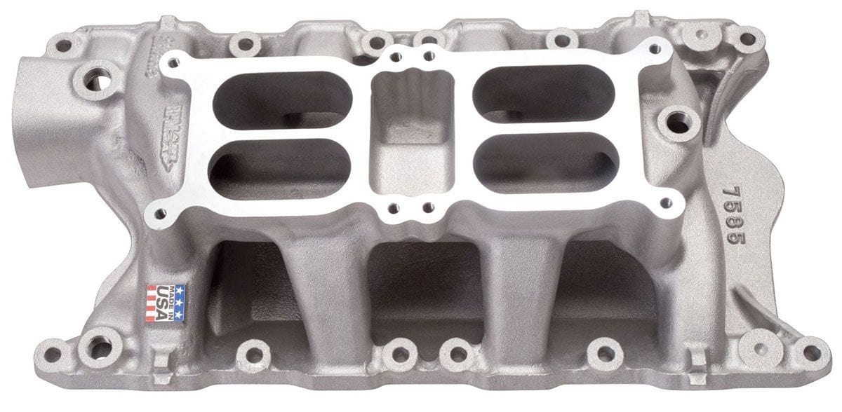 EDELBROCK Ford 351W, 1500-6500 rpm Edelbrock RPM Air-Gap Dual Quad Intake Manifold ED7585 SR