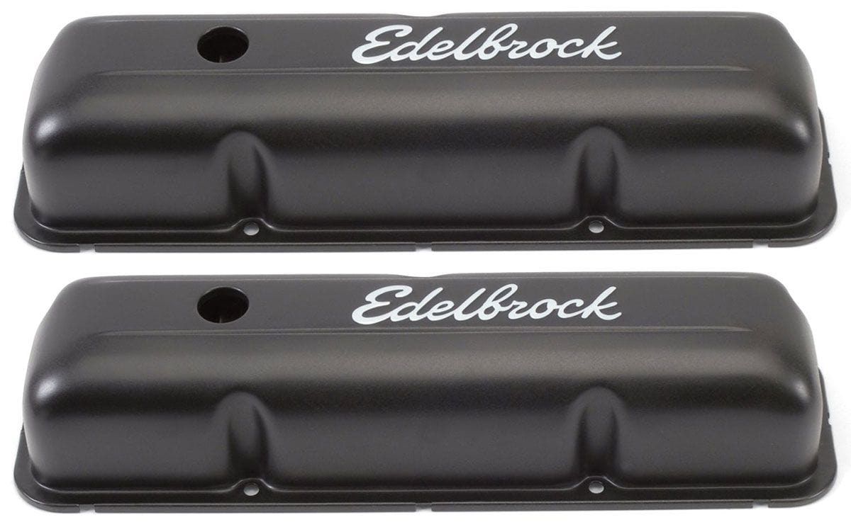 EDELBROCK Ford FE 352-360-390-406-410-427-428 '58-76, 3.9" overall height Edelbrock Signature Series Black Valve Covers ED4623 SR