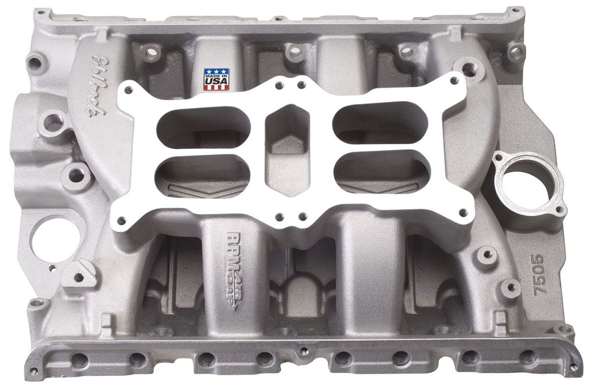 EDELBROCK Ford FE 390-428, 1500-6500 rpm Edelbrock RPM Air-Gap Dual Quad Intake Manifold ED7505 SR