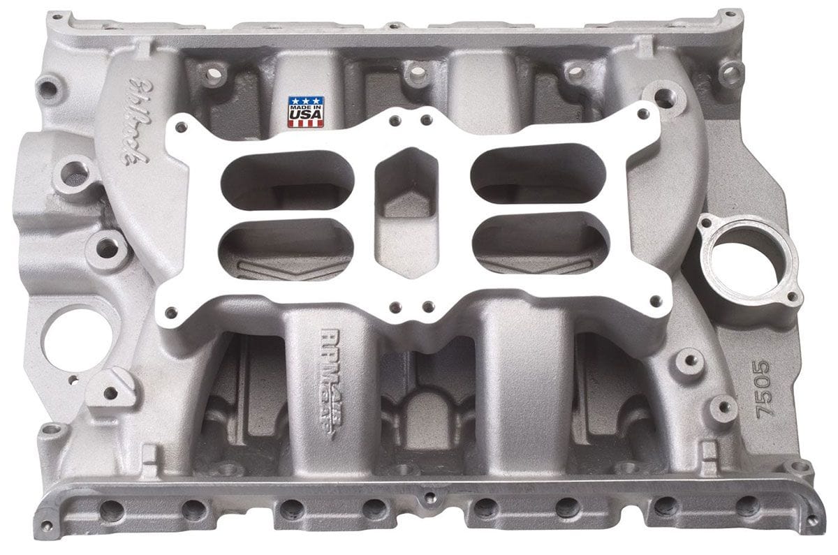 EDELBROCK Ford FE 390-428, 1500-6500 rpm Edelbrock RPM Air-Gap Dual Quad Intake Manifold ED7505 SR