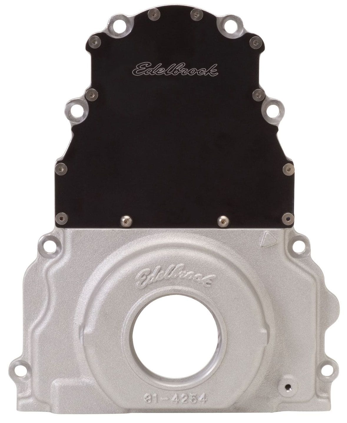 EDELBROCK GM/Chev LS series, With Rear Mounted Cam Sensor (LS1 and early model Edelbrock Two-Piece Aluminium Timing Cover ED4254 SR