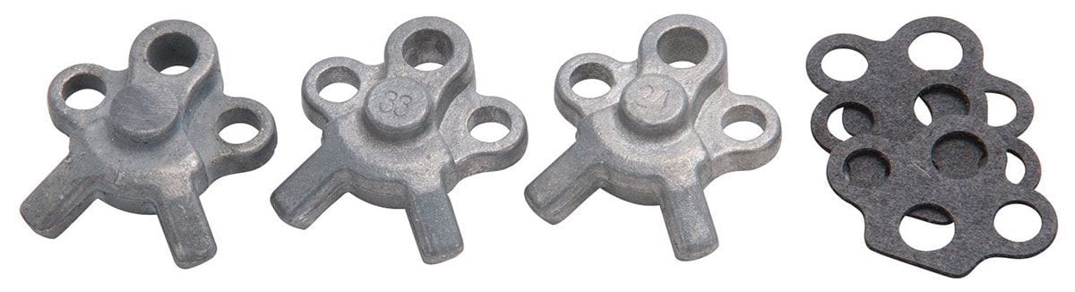 EDELBROCK includes 024", .033", .043" nozzles and gaskets. Edelbrock Performer and Thunder Carburettor Series Accelerator Pump Nozzles ED1475 SR