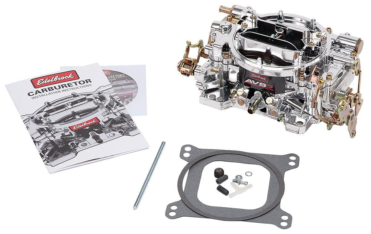 EDELBROCK Manual choke, square flange, non-EGR, Endurashine Finish Edelbrock 650 CFM AVS2 Series Carburettor ED19054 SR