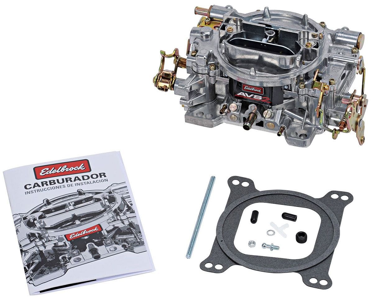 EDELBROCK Manual choke, square flange, non-EGR, Single Carb Application Edelbrock 500 CFM AVS2 Series Carburettor ED1902 SR