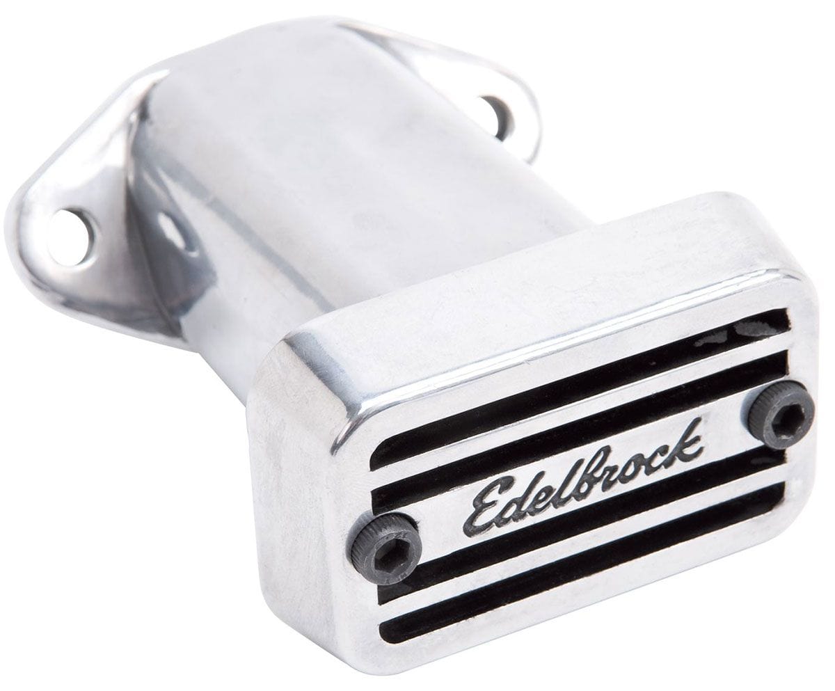EDELBROCK Rectangular Aluminium, Bolt-on style, top-mounting (4" tall), Polishe Edelbrock Elite Series Breathers ED4202 SR