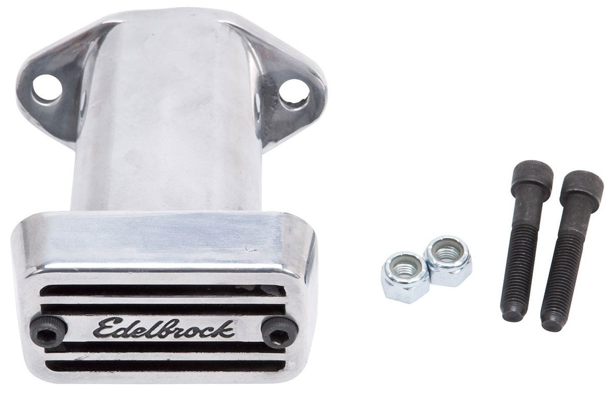 EDELBROCK Rectangular Aluminium, Bolt-on style, top-mounting (4" tall), Polishe Edelbrock Elite Series Breathers ED4202 SR