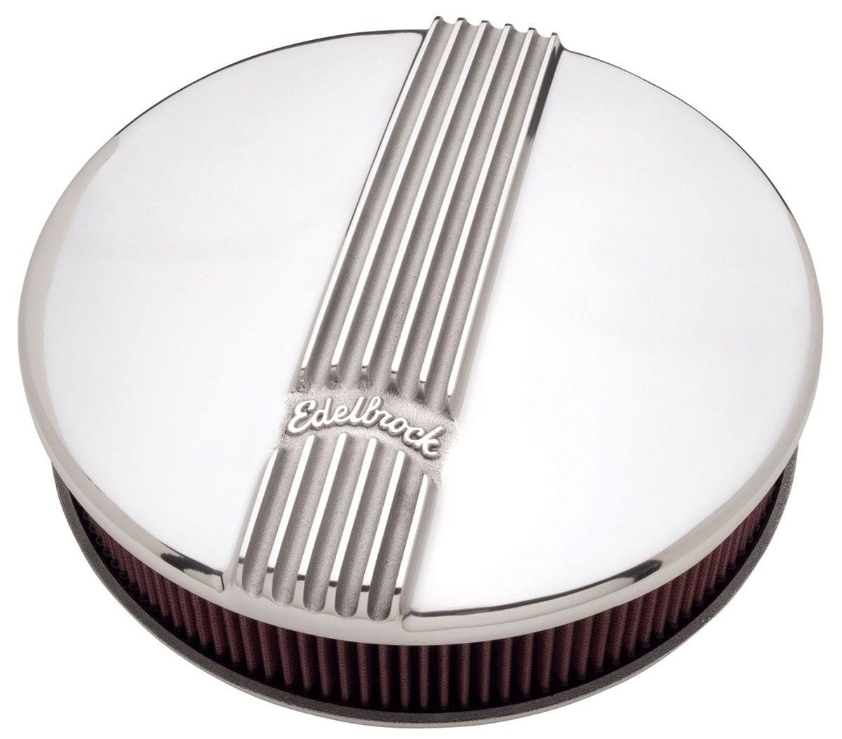EDELBROCK Round Cast Air Cleaner for Single 4-barrel Carb with 3" element, 3.9" Edelbrock Classic Series Air Cleaners - Polished Finish ED4117 SR